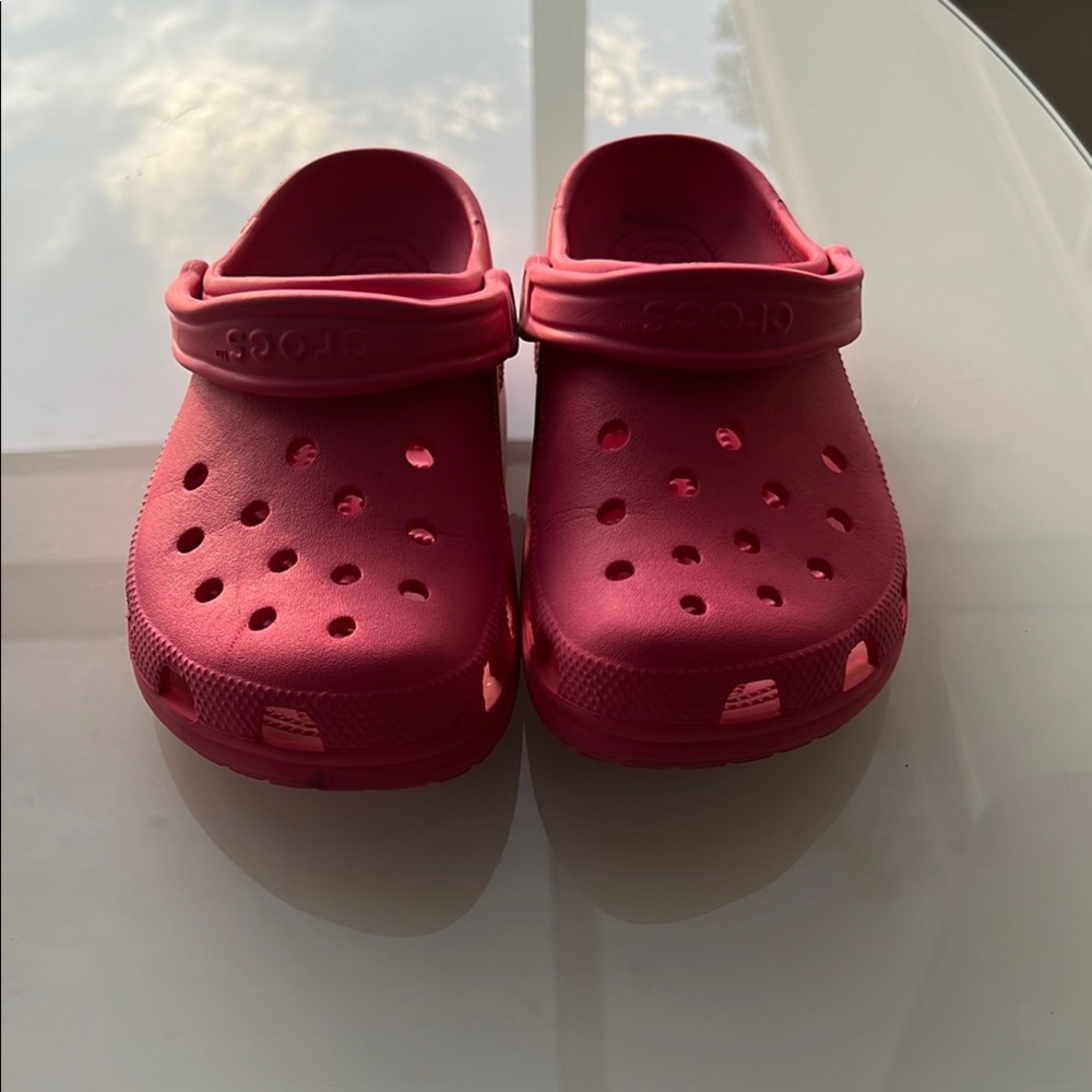 CROCS Red Water Shoes with Adjustable Heel Strap